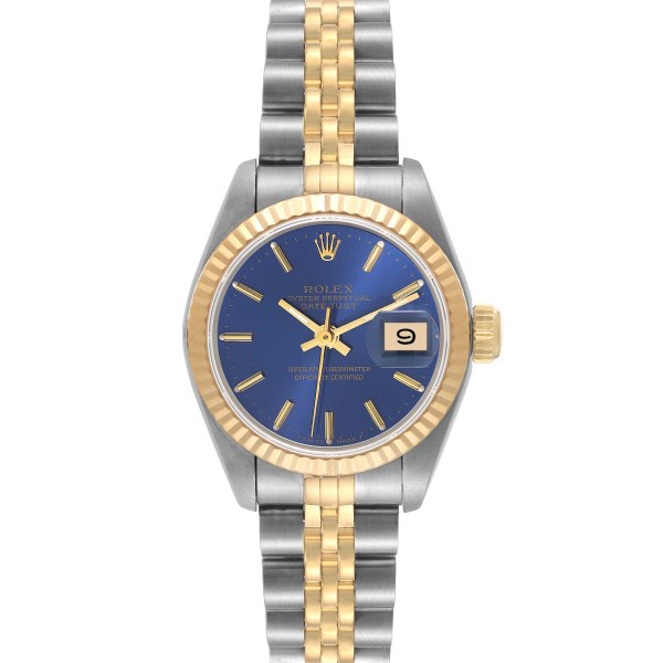 Rolex Datejust Steel Yellow Gold Blue Dial Ladies Watch 69173