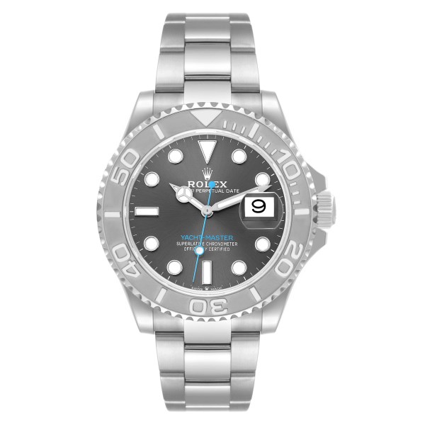 Rolex Yachtmaster Steel Platinum Bezel Rhodium Dial Mens Watch 126622 Box Card