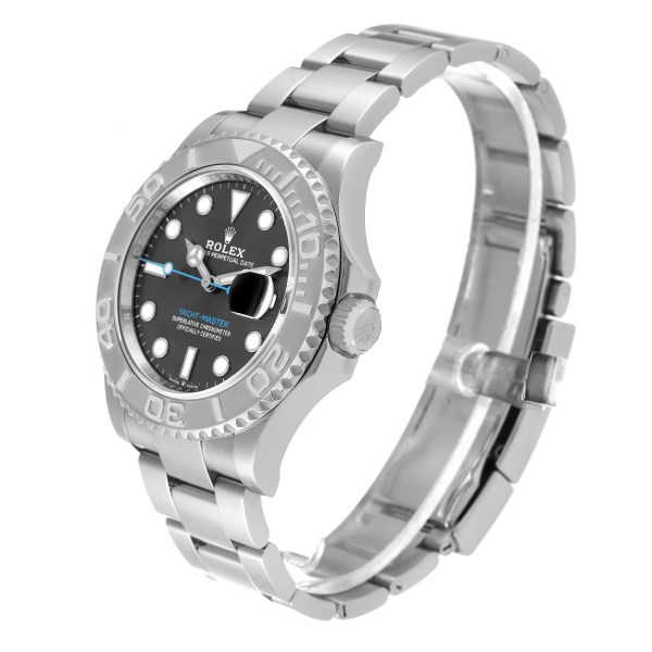 Rolex Yachtmaster Steel Platinum Bezel Rhodium Dial Mens Watch 126622 Box Card