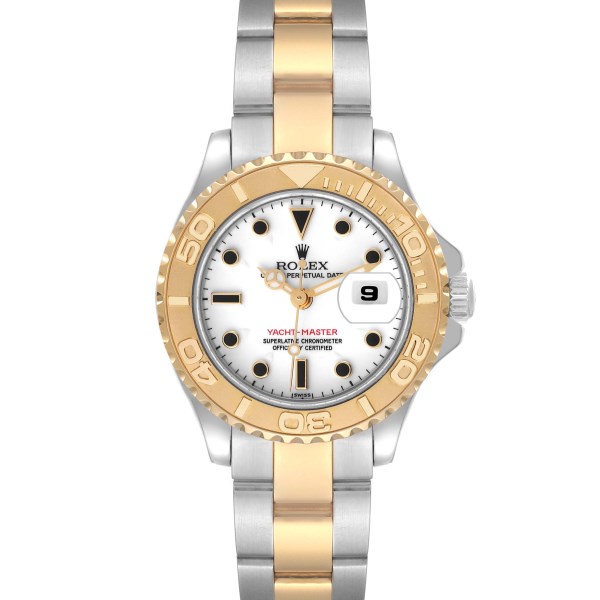 Rolex Yachtmaster 29mm White Dial Steel Yellow Gold Ladies Watch 69623