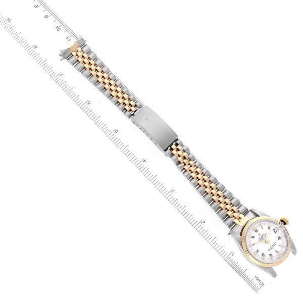 Rolex Datejust Midsize 31mm Steel Yellow Gold White Dial Ladies Watch 68273