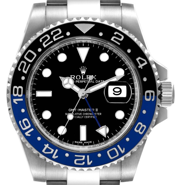 Rolex GMT Master II Black Blue Batman Ceramic Bezel Mens Watch 116710 Box Card