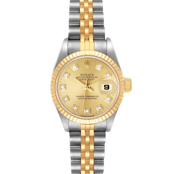 Rolex Datejust Steel Yellow Gold Diamond Jubilee Bracelet Ladies Watch 69173