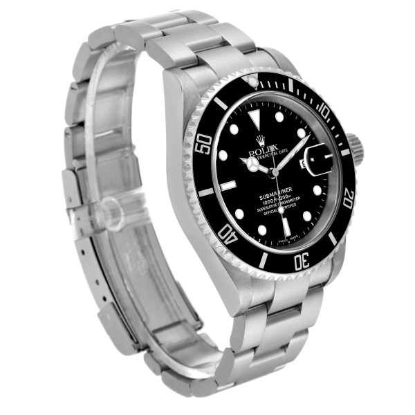 Rolex Submariner Date Black Dial Steel Mens Watch 16610