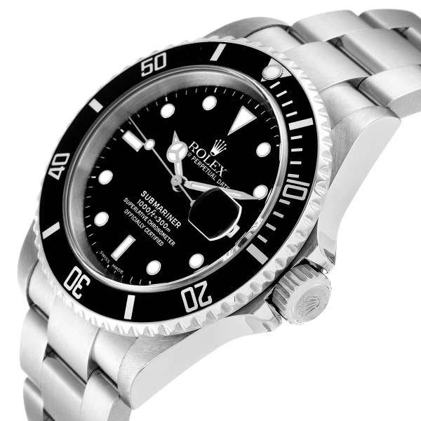Rolex Submariner Date Black Dial Steel Mens Watch 16610