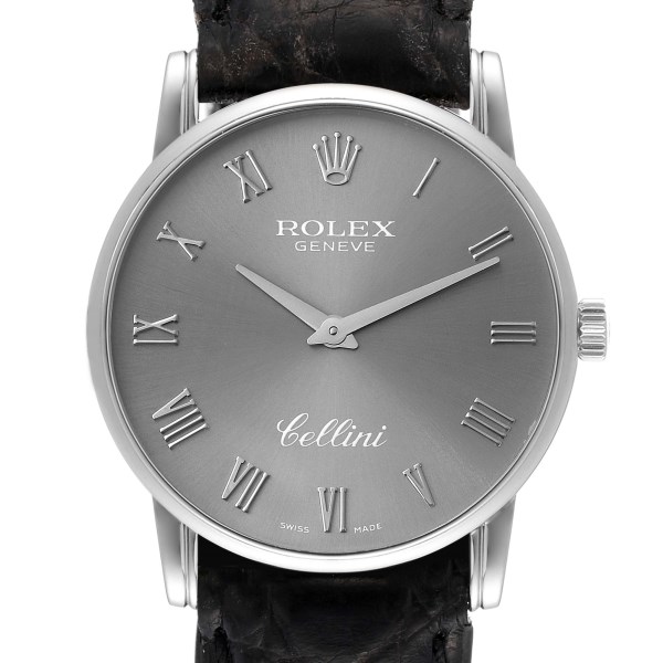 Rolex Cellini Classic Slate Dial White Gold Mens Watch 5116 Box Papers
