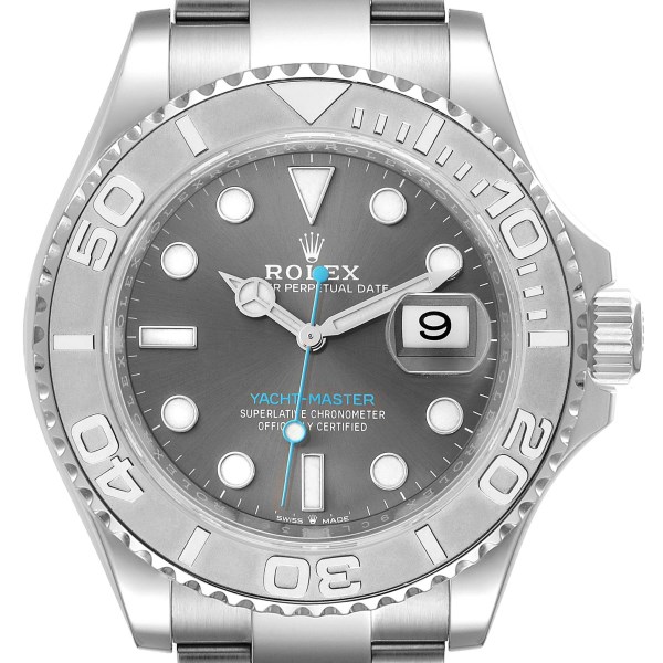 Rolex Yachtmaster Steel Platinum Bezel Rhodium Dial Mens Watch 126622 Box Card