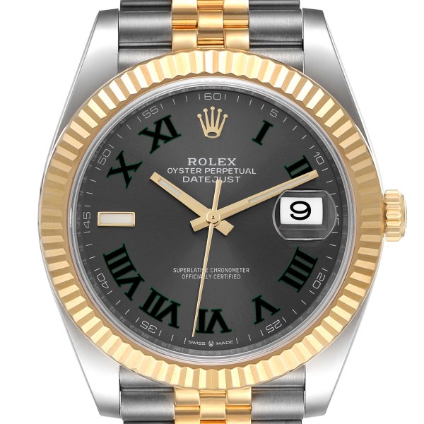 Rolex Datejust 41 Steel Yellow Gold Wimbledon Dial Mens Watch 126333