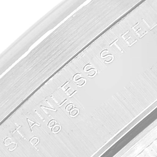 Rolex Date Blue Dial Engine Turned Bezel Steel Mens Watch 15210