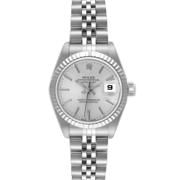 Rolex Datejust 26 Steel White Gold Silver Dial Ladies Watch 79174