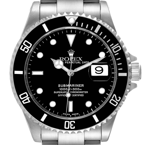 Rolex Submariner Date Black Dial Steel Mens Watch 16610