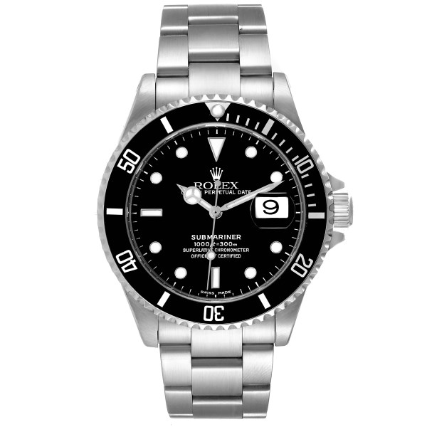 Rolex Submariner Date Black Dial Steel Mens Watch 16610