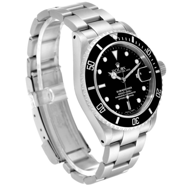 Rolex Submariner Date Black Dial Steel Mens Watch 16610