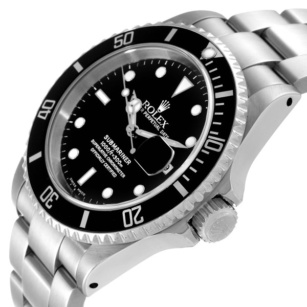 Rolex Submariner Date Black Dial Steel Mens Watch 16610