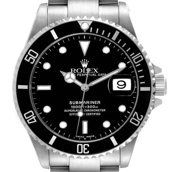 Rolex Submariner Date 40mm Black Dial Steel Mens Watch 16610