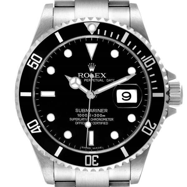 Rolex Submariner Date Black Dial Steel Mens Watch 16610