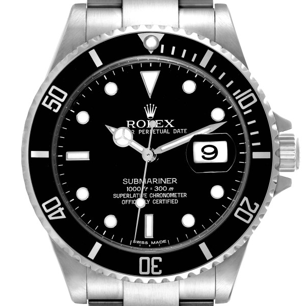 Rolex Submariner Date Black Dial Steel Mens Watch 16610