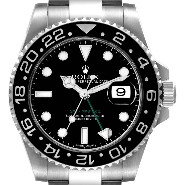 Rolex GMT Master II Black Dial Ceramic Bezel Steel Mens Watch 116710 Box Card