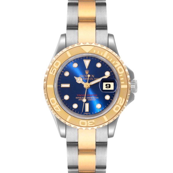 Rolex Yachtmaster 29mm Steel Yellow Gold Blue Dial Ladies Watch 69623