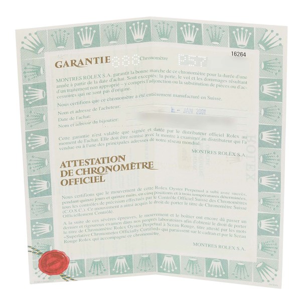 Rolex Datejust Turnograph Steel White Gold Mens Watch 16264 Box Papers