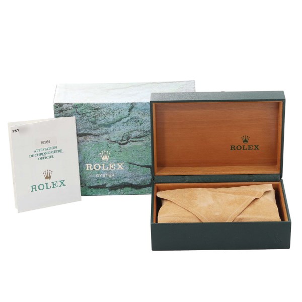 Rolex Datejust Turnograph Steel White Gold Mens Watch 16264 Box Papers