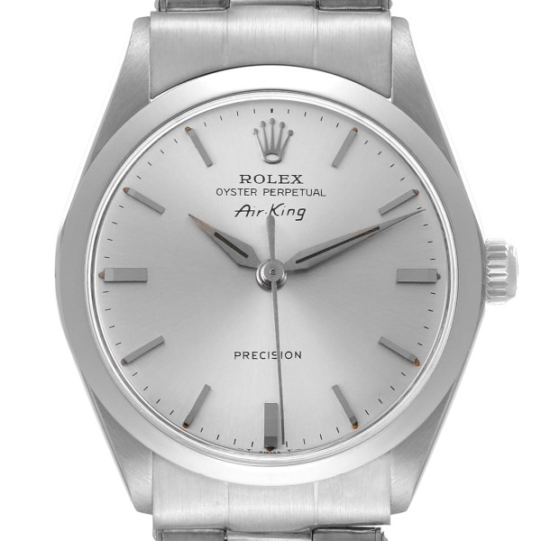 Rolex Air King Precision Stainless Steel Silver Dial Vintage Mens Watch 5500