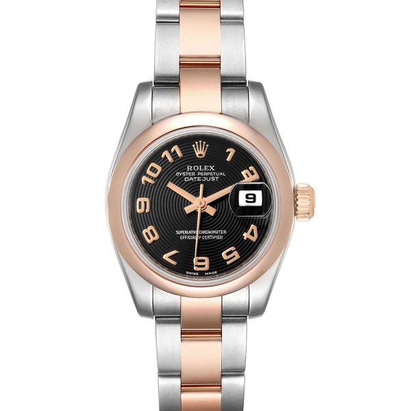Rolex Datejust Steel Rose Gold Black Concentric Dial Ladies Watch 179161 Rolex Datejust Steel Rose Gold Black Concentric Dial Ladies Watch 179161