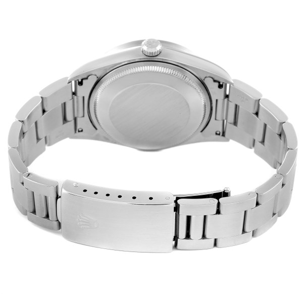 Rolex Air King 34 Salmon Dial Engine Turned Bezel Steel Mens Watch 14010