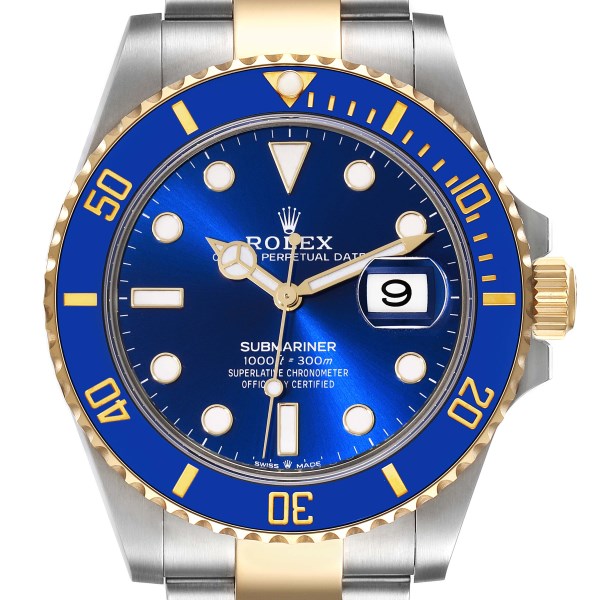 Rolex Submariner 41 Steel Yellow Gold Blue Dial Mens Watch 126613 Box Card