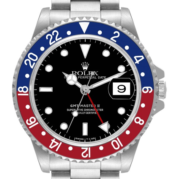 Rolex GMT Master II Blue Red Pepsi Bezel Steel Mens Watch 16710