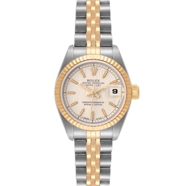 Rolex Datejust Steel Yellow Gold Ivory Anniversary Dial Ladies Watch 69173