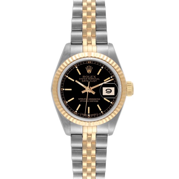 Rolex Datejust 26mm Steel Yellow Gold Black Dial Ladies Watch 69173 Rolex Datejust 26mm Steel Yellow Gold Black Dial Ladies Watch 69173