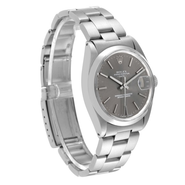 Rolex Date Grey Ghost Dial Smooth Bezel Steel Vintage Mens Watch 1500