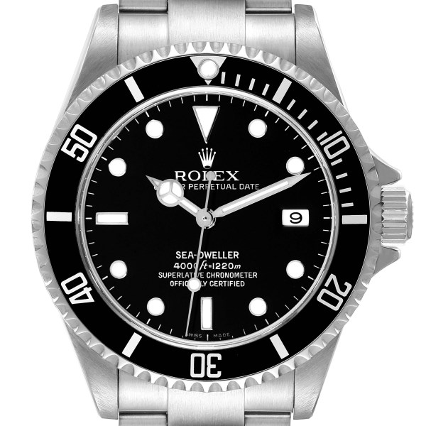 Rolex Seadweller 4000 Black Dial Steel Mens Watch 16600 Unworn NOS