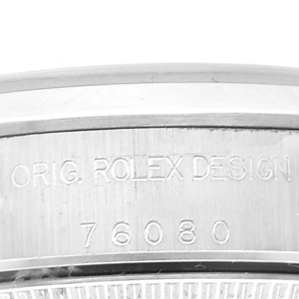 Rolex Oyster Perpetual 24mm Black Dial Steel Ladies Watch 76080 Papers