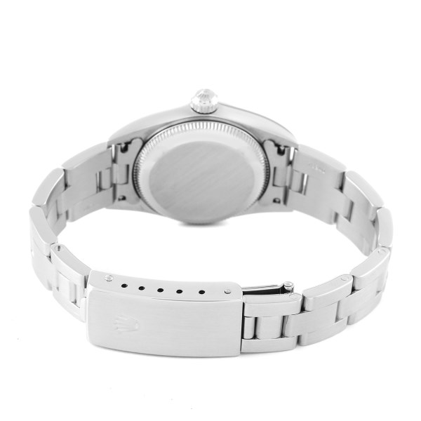 Rolex Oyster Perpetual 24mm Black Dial Steel Ladies Watch 76080 Papers