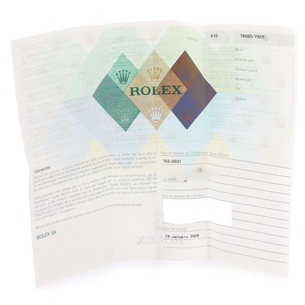 Rolex Oyster Perpetual 24mm Black Dial Steel Ladies Watch 76080 Papers