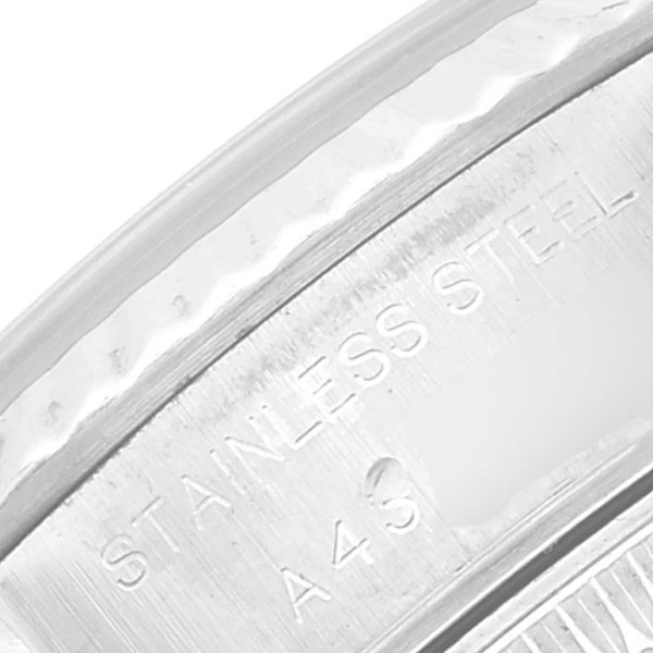 Rolex Datejust Steel White Gold Blue Baton Dial Ladies Watch 69174