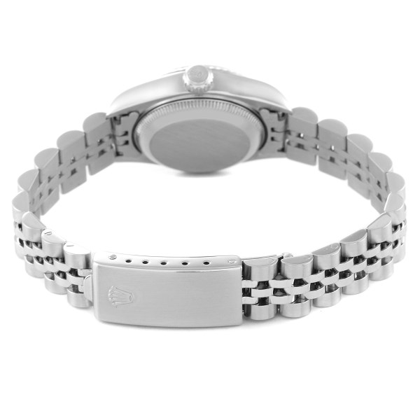 Rolex Datejust Steel White Gold Blue Baton Dial Ladies Watch 69174